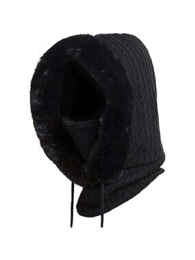 Winter Balaclava Hats Women Warm  Thick Fluff Beanie Adult Neck Face Cover Cap